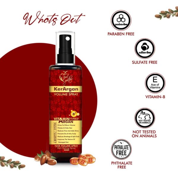 Just Peachy KerArgan Volume Hair Spray Argan Oil Vitamin B5 200ml