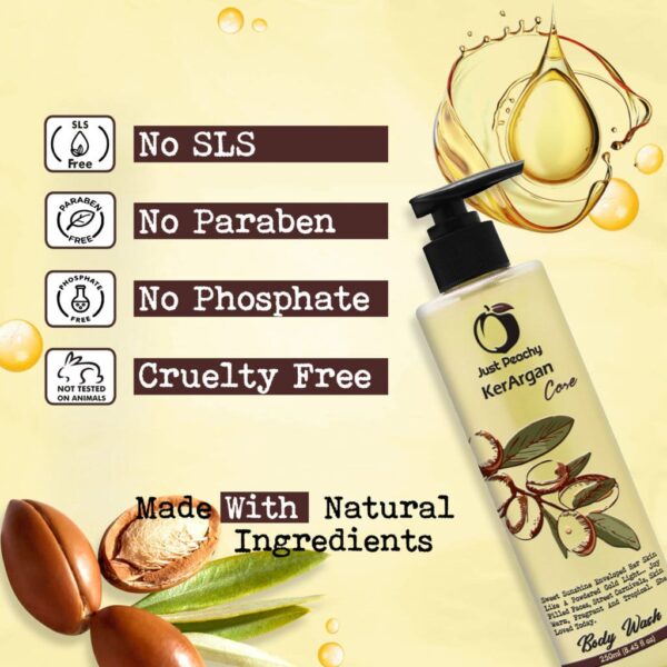 Just Peachy KerArgan Shower Cream Enriched With Keratin Moroccan Argan Oil & Vitamin E 250ml