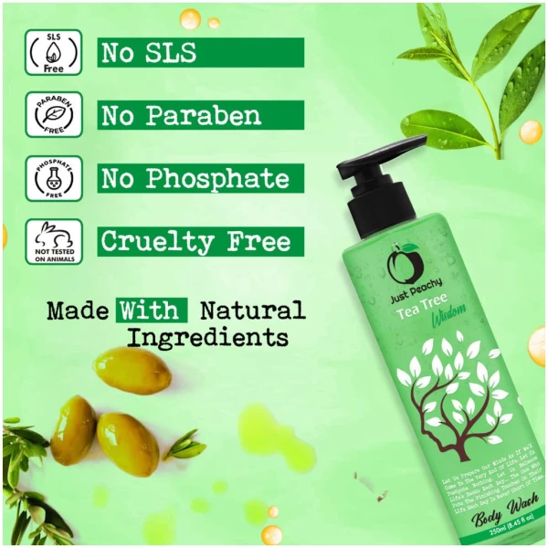 Just Peachy Tea Tree Wisdon Shower Gel Enriched with Tea Tree & Olive Oil 250ml