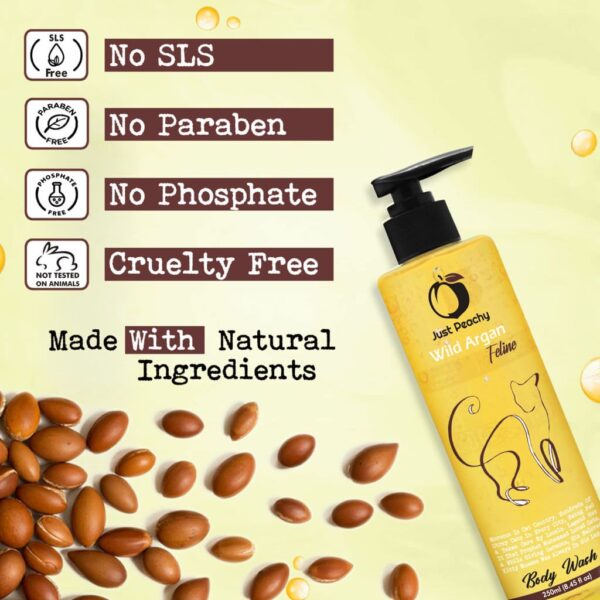 Just Peachy Wild Argan Feline Shower Gel Enriched With Moroccan Argan Oil & Keratin 250ml