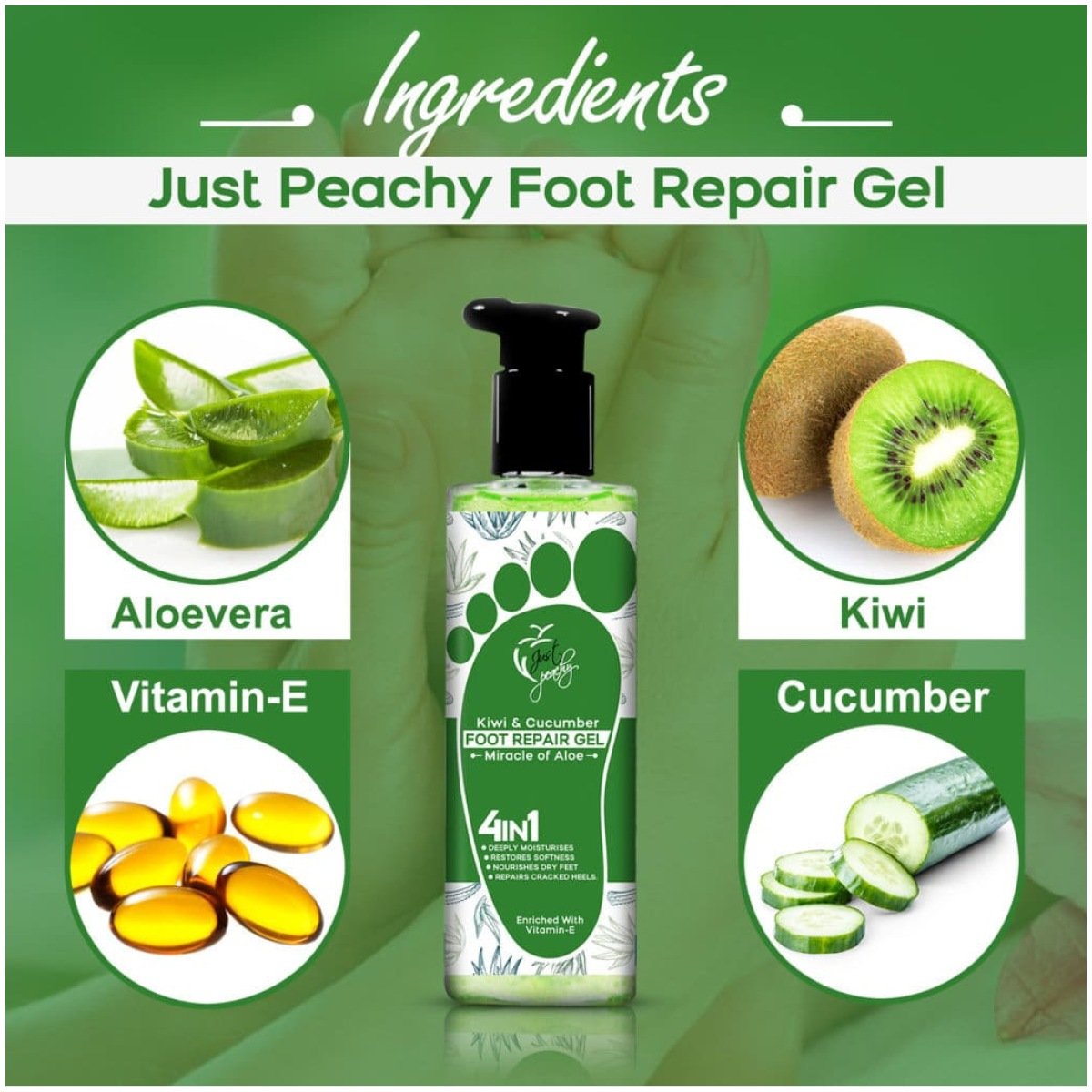 Just Peachy Miracle of Aloe Foot Repair Gel Cracked Heel Soothing Gel 250ml