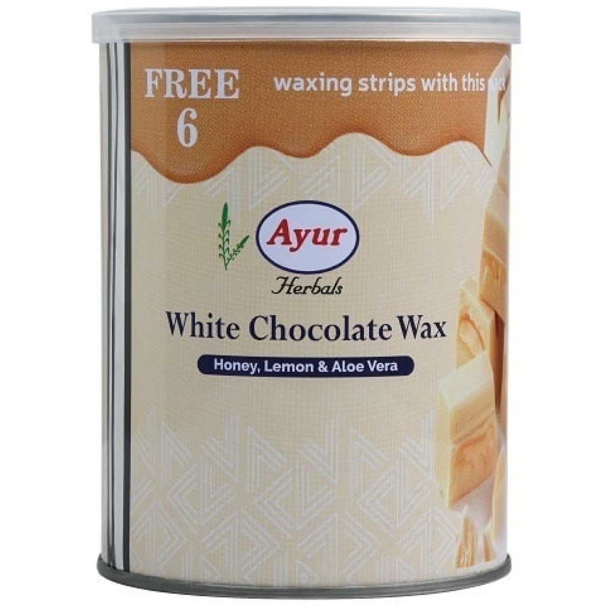 Ayur White Chocolate Wax 600Gm (Free Pack Of 6 Waxing Strips)