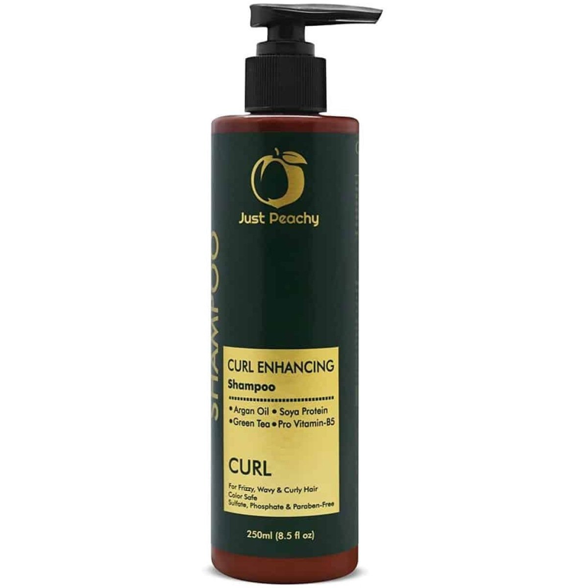 Just Peachy Curl Enhancing Shampoo Moroccan Argan Oil Vitamin B5 Color Safe For Frizzy Wavy & Curly Hair 250ml