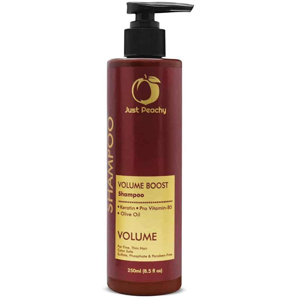 Just Peachy Volume Boost Shampoo Keratin Pro Vitamin B5 & Olive Oil Color Safe For Fine & Thin Hair 250ml