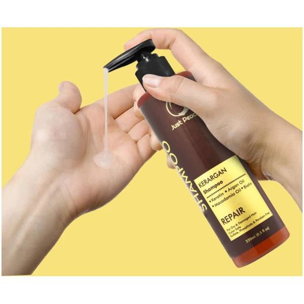 Just Peachy KerArgan Repair Shampoo Keratin Moroccan Argan Oil For Dry & Damaged Hair 250ml