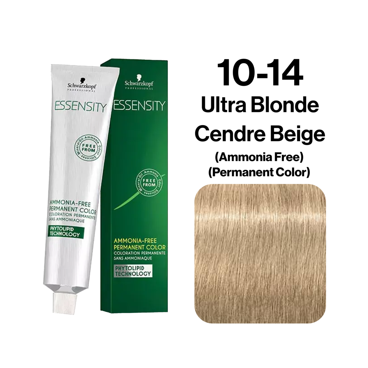Schwarzkopf Essensity Ammonia Free Hair Color, 10-14 Ultra Blonde Cendre Beige 60ml