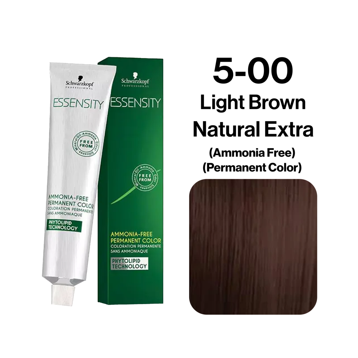 Schwarzkopf Essensity No Ammonia Hair Color, 5-00 Light Brown Extra Natural 60ml