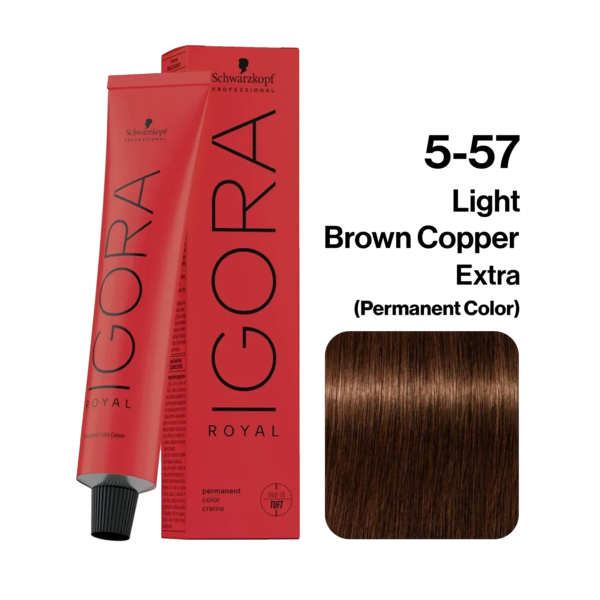 Schwarzkopf Igora Royal Hair Color, 5-57 Light Brown Gold Copper 60ml