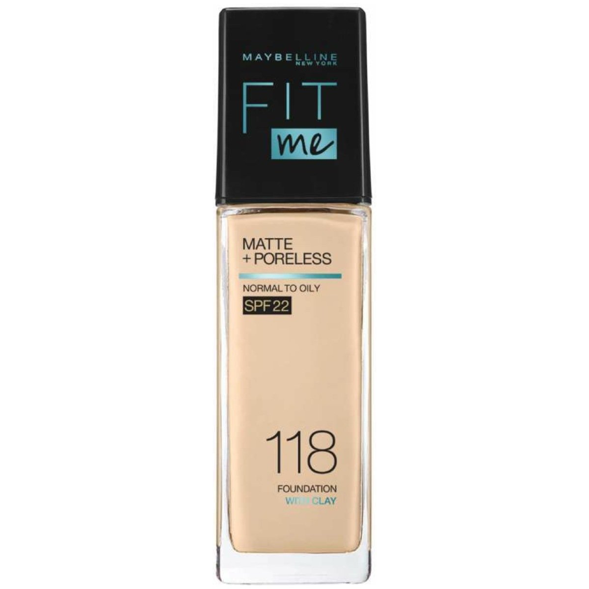 Maybelline New York Fit Me Matte+Poreless Liquid Foundation, 118 Light Beige, 30 ml