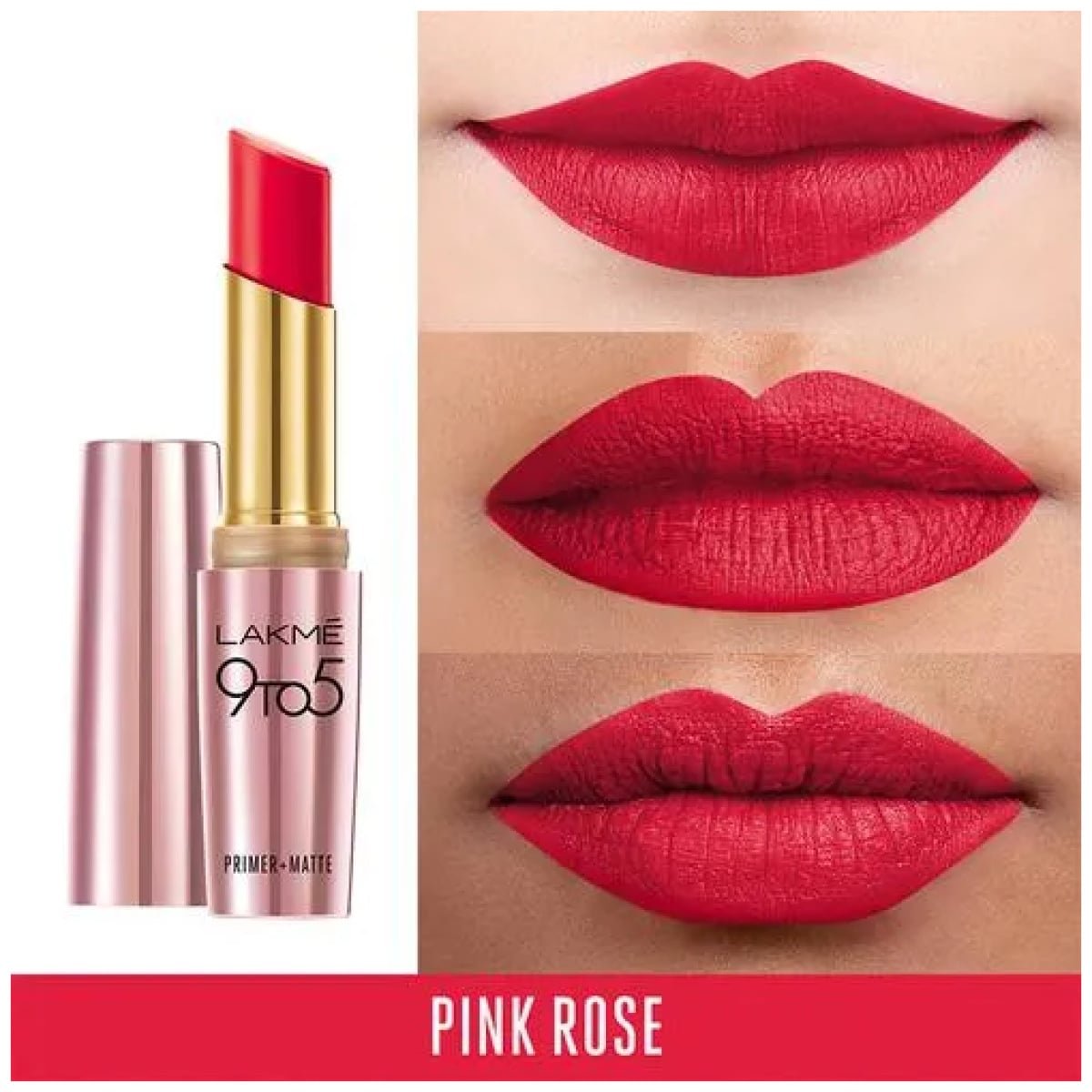 Lakme 9to5 Primer + Matte Lip Color Pink Rose