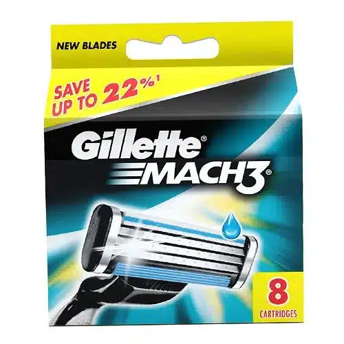 Gillette Mach3 Manual Shaving Razor Blades Cartridge 8 pcs