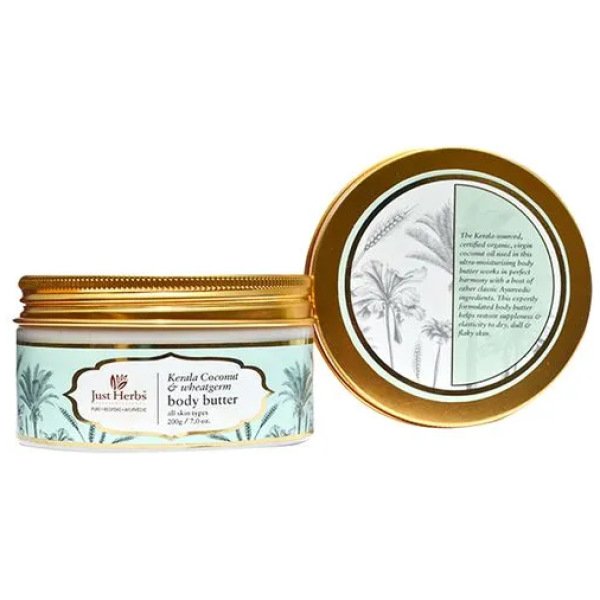 Just Herbs Body Butter All Skin Types Kerala Coconut & Wheat Germ 200g