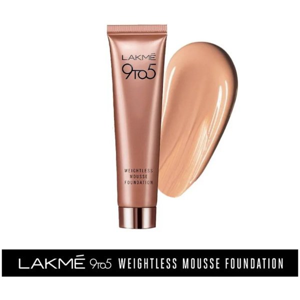 Lakme 9 To 5 Weightless Mousse Foundation 01 Rose Ivory