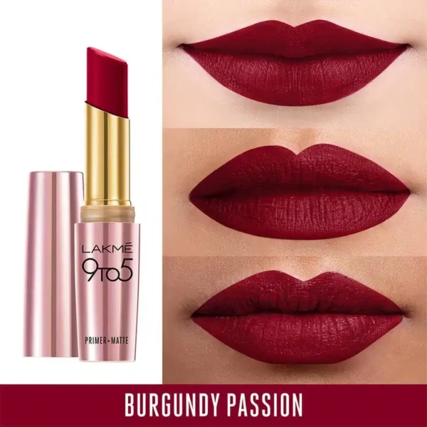 Lakme 9to5 Primer + Matte Lip Color Burgundy Passion