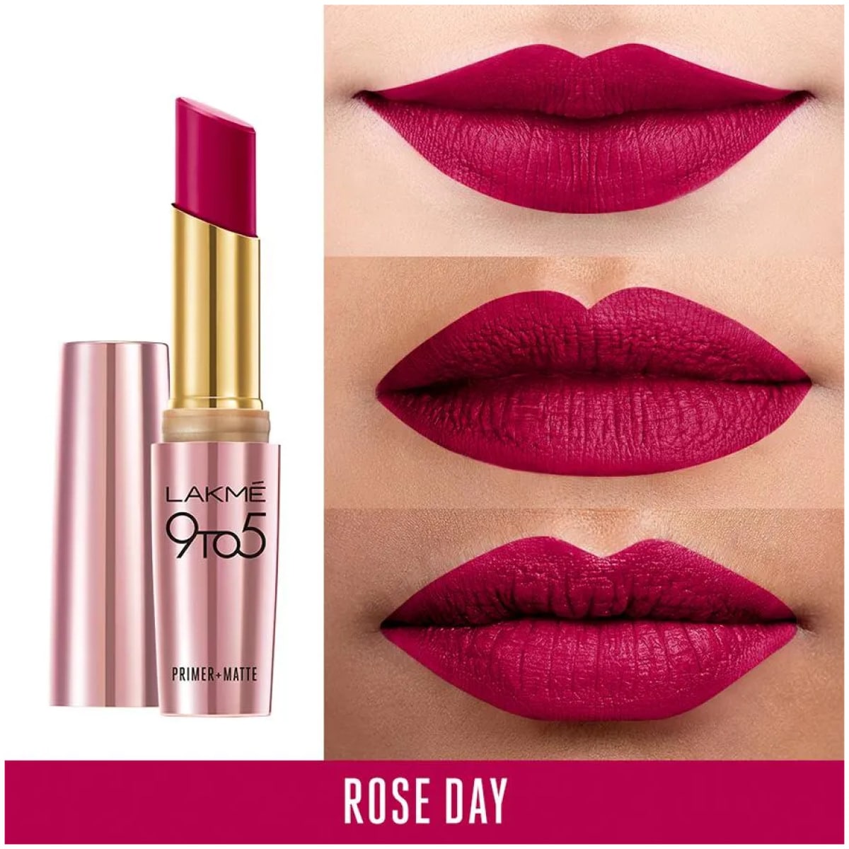 Lakme 9to5 Primer + Matte Lip Color Rose Day