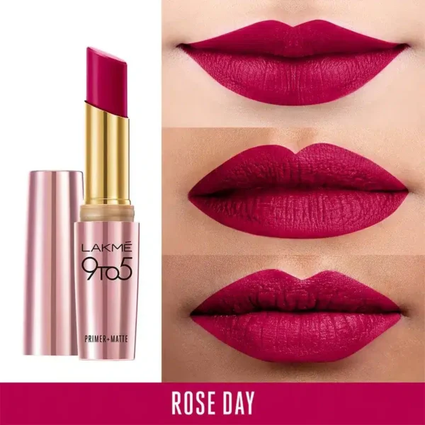 Lakme 9to5 Primer + Matte Lip Color Rose Day