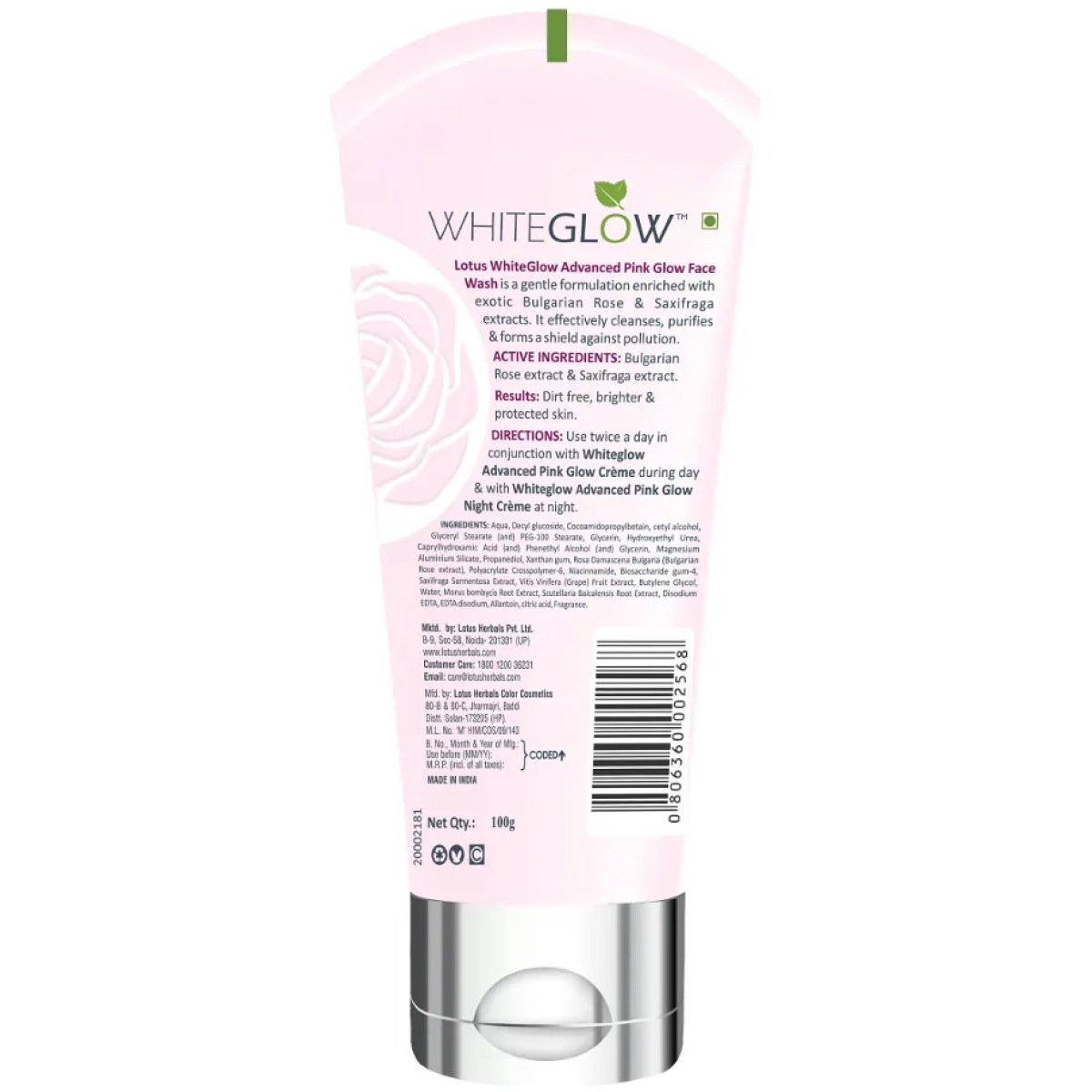 Lotus Herbals Whiteglow Advanced Pink Glow Face Wash 100G