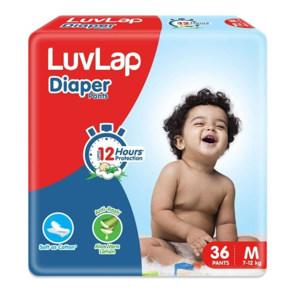 Luvlap Baby Diaper Pants Medium 36 Count