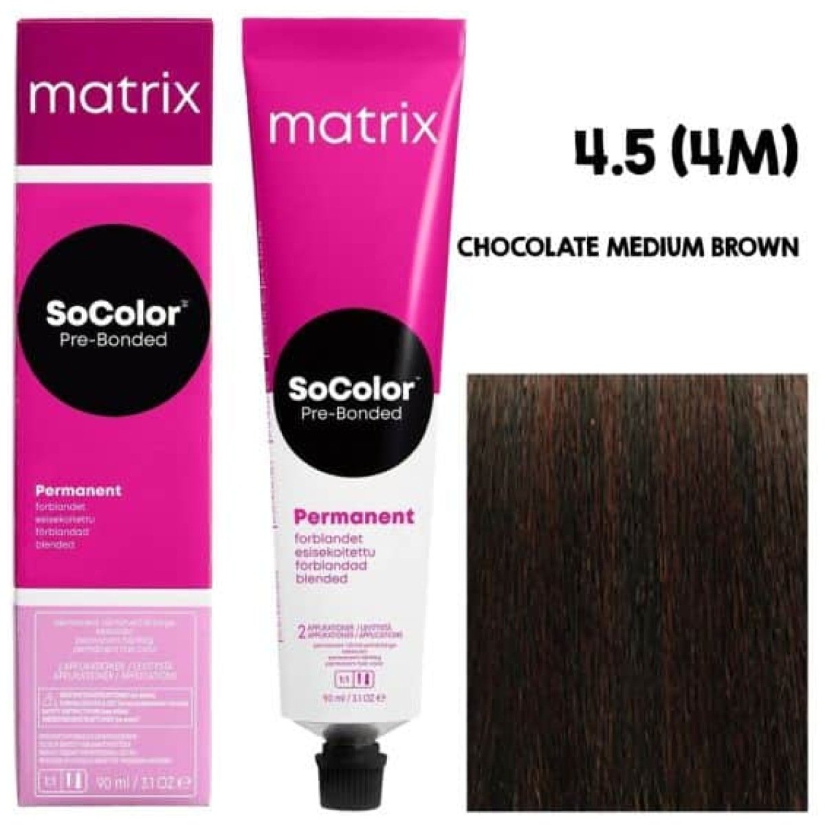 Matrix SoColor Blended Permanent Creme Haircolor 4.5 4M