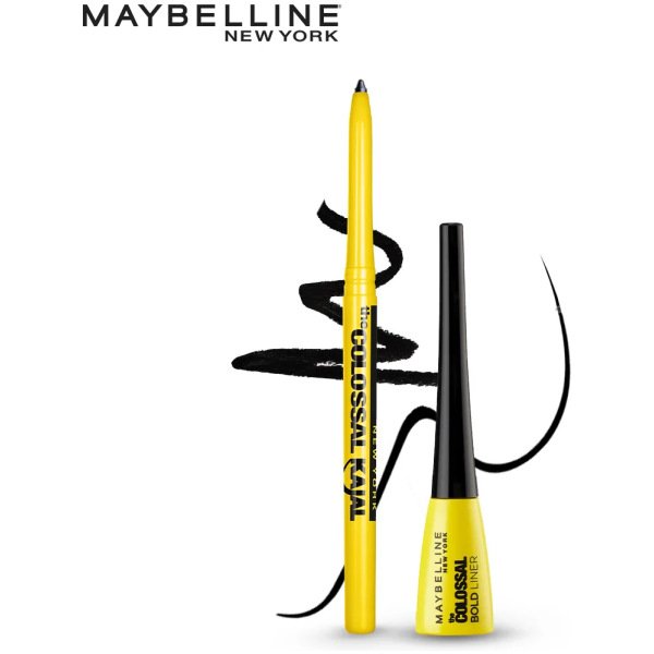 Maybelline New York Colossal Bold Liner & Colossal Kajal Combo (0.35g+3ml)
