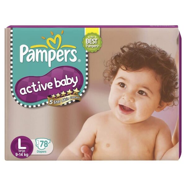Pampers Active Baby Taped Diapers Large size diapers 78 count