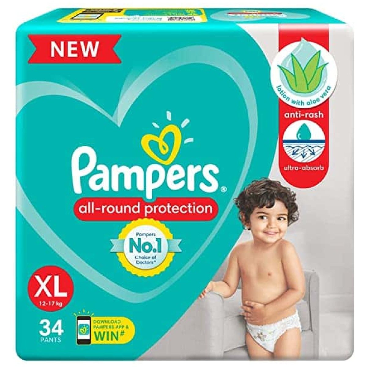 Pampers All round Protection Pants baby Diapers (XL) 34 Count