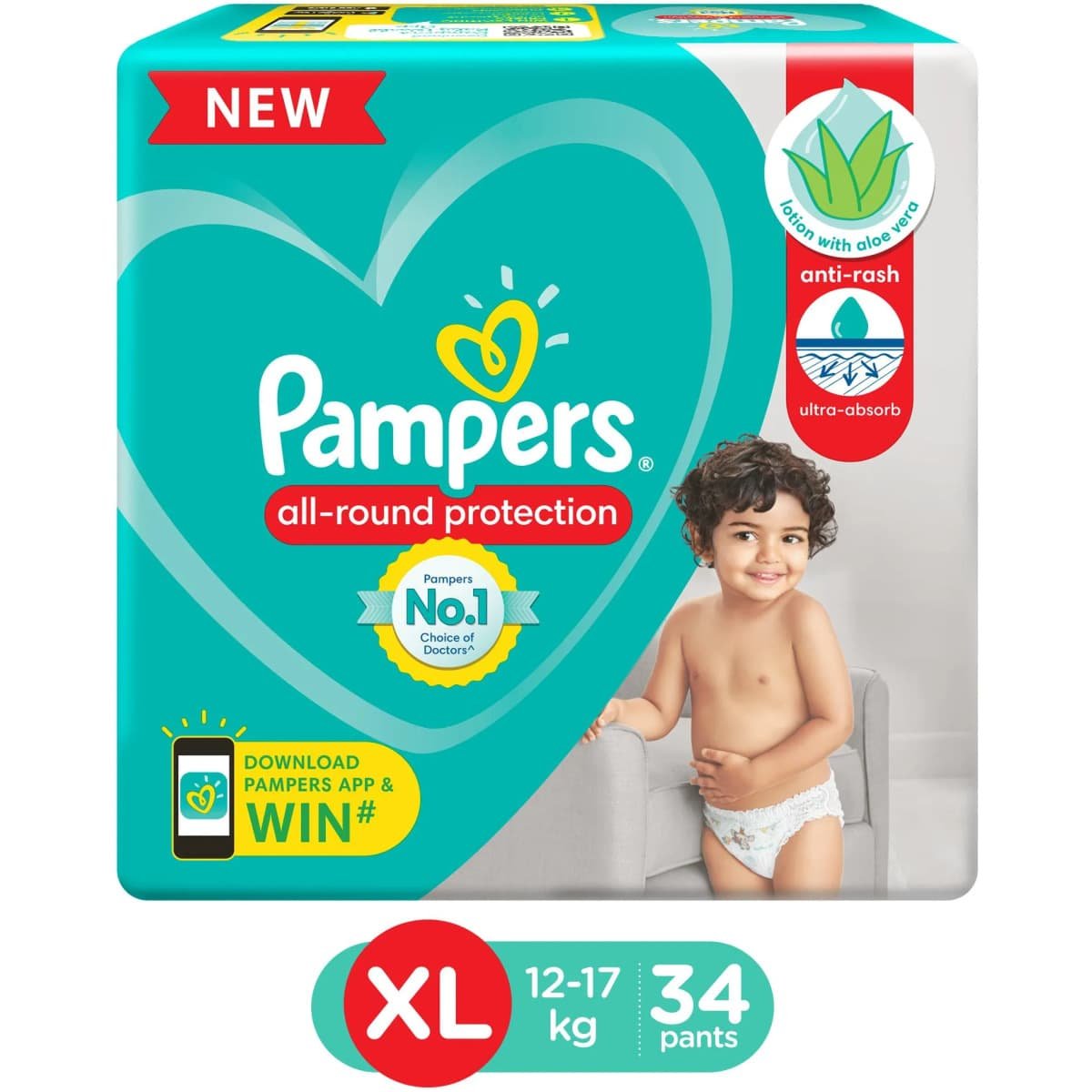 Pampers All round Protection Pants baby Diapers (XL) 34 Count