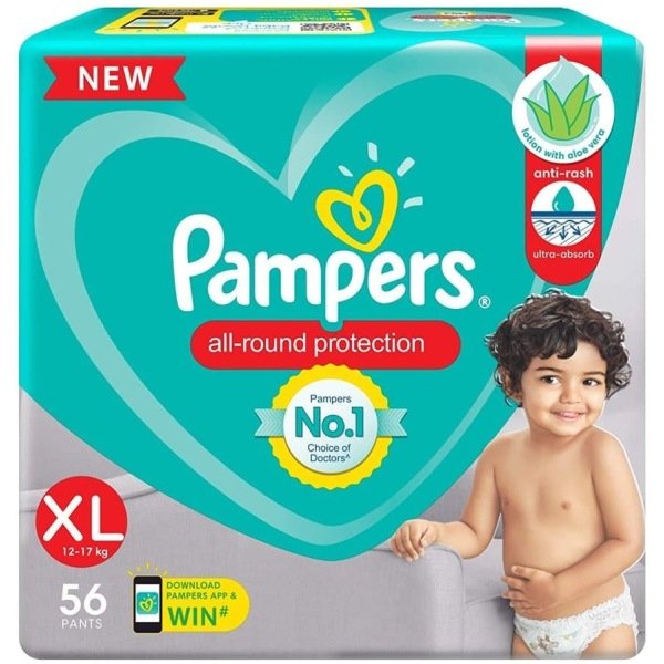 Pampers All round Protection Pants baby diapers (XL) 56 Count