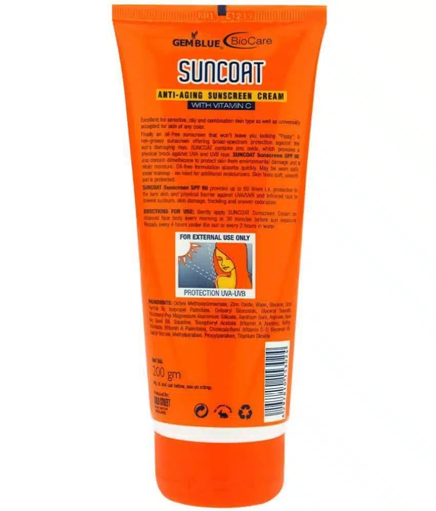 GEMBLUE BIOCARE Suncoat Sunscreen Cream SPF60