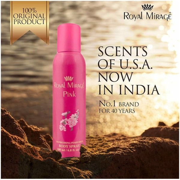 Royal Mirage Pink Perfumed Body Deodorant Spray 200ml