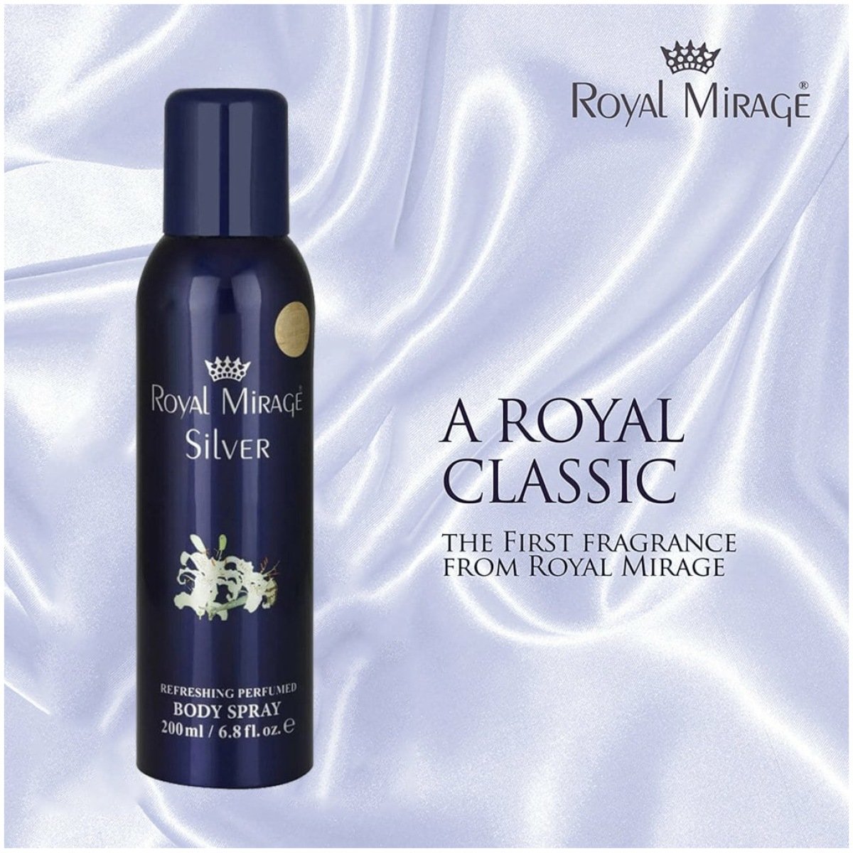 Royal Mirage Silver Perfumed Body Deodorant Spray 200ml