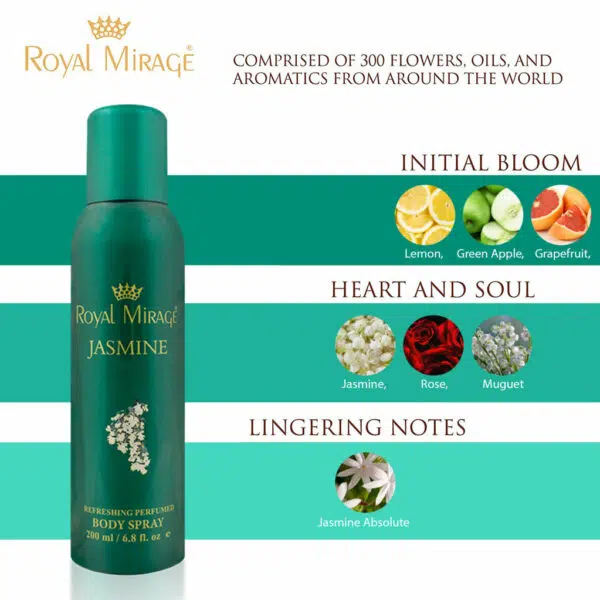 Royal Mirage Jasmine Perfumed Body Deodorant Spray 200ml