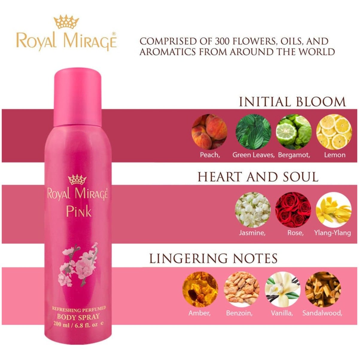 Royal Mirage Pink Perfumed Body Deodorant Spray 200ml