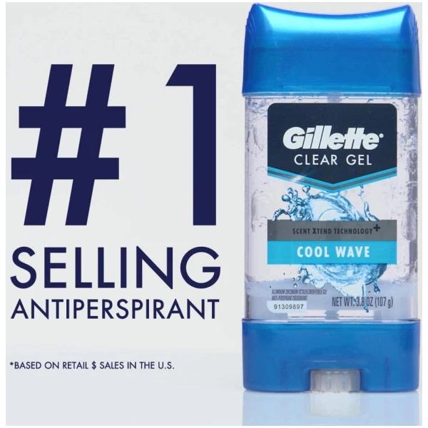 Gillette Endurance Cool Wave Antiperspirant Clear Gel Deodorant 107G