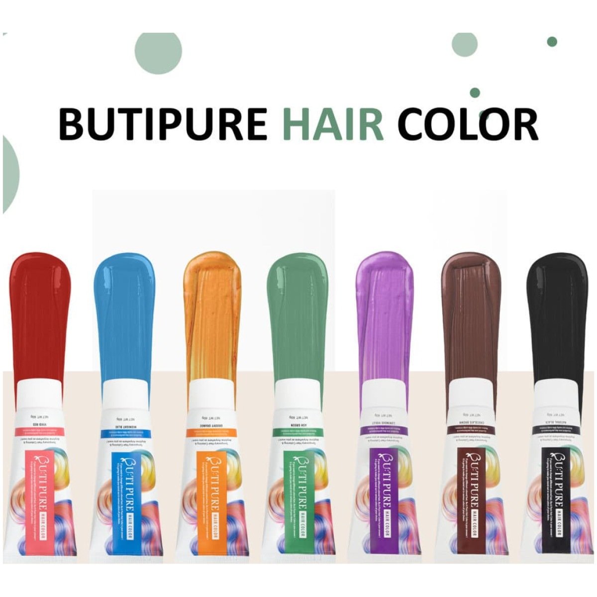 Butipure Ash Green Semi Permanent Conditioning Temporary Waterproof Hair Color 60ml