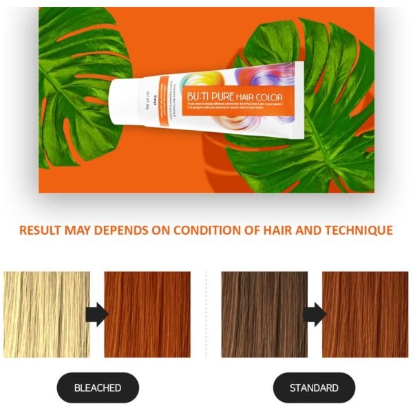 Butipure Groovy Orange Semi Permanent Conditioning Temporary Waterproof Hair Color 60ml