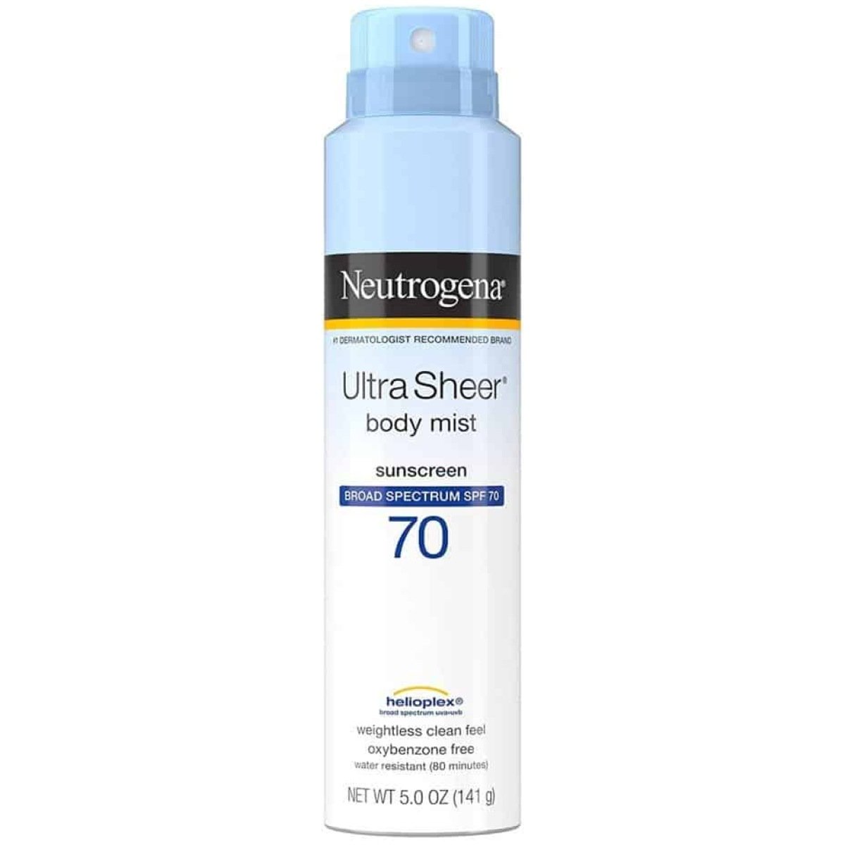 Neutrogena Ultra Sheer Body Mist Sunscreen Spray Broad Spectrum SPF70 141G