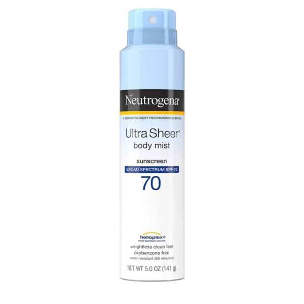 Neutrogena Ultra Sheer Body Mist Sunscreen Spray Broad Spectrum SPF70 141G