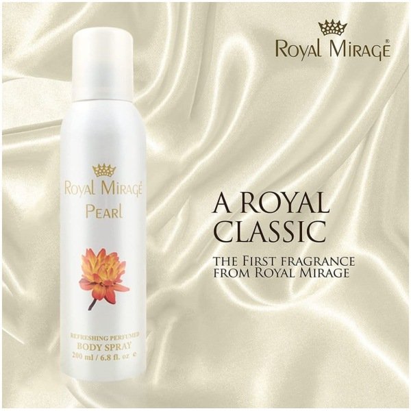 Royal Mirage Pearl Perfumed Body Deodorant Spray 200ml