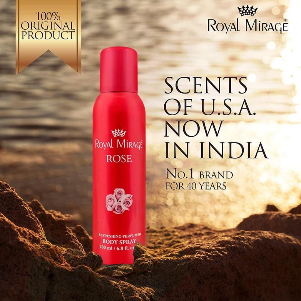 Royal Mirage Rose Perfumed Body Deodorant Spray 200ml