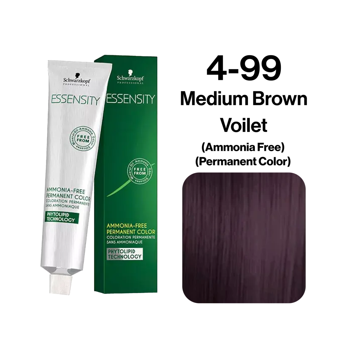 Schwarzkopf Essensity Ammonia Free Hair Color, 4-99 Medium Brown Violet 60ml