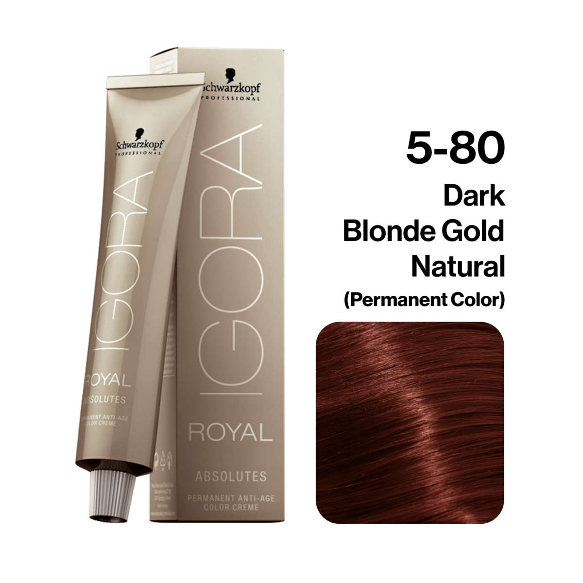 Schwarzkopf Igora Royal Absolutes Hair Color, 5-80 Light Brown Red Natural 60ml