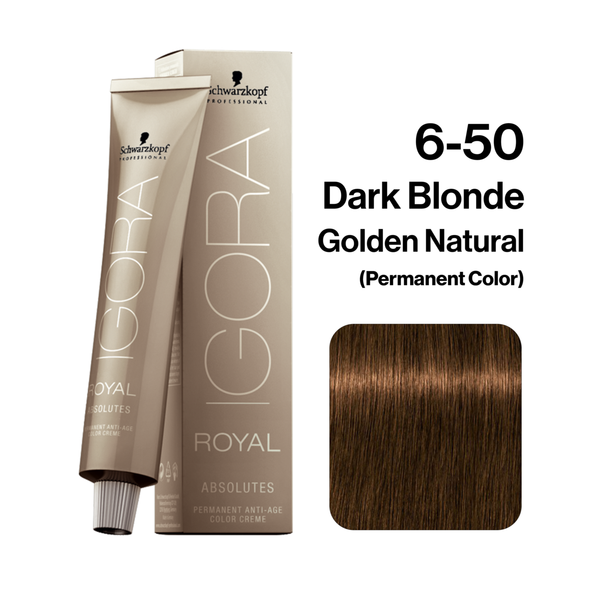 Schwarzkopf Igora Royal Absolutes Hair Color, 6-50 Dark Blonde Golden Natural 60ml
