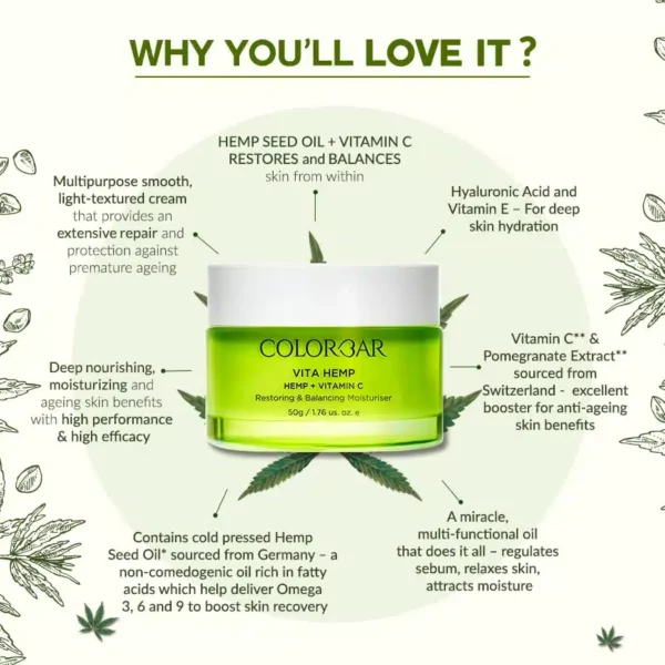 Colorbar Vita Hemp & Vitamin C Restoring & Balancing Moisturiser 50G