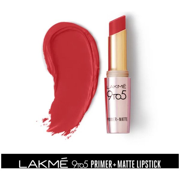 Lakme 9 To 5 Primer + Matte Lipstick - MR12 Crimson Catch