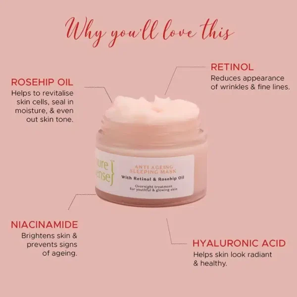 PureSense Anti-Ageing Sleeping Mask with Retinol & Rosehip Oil 50G