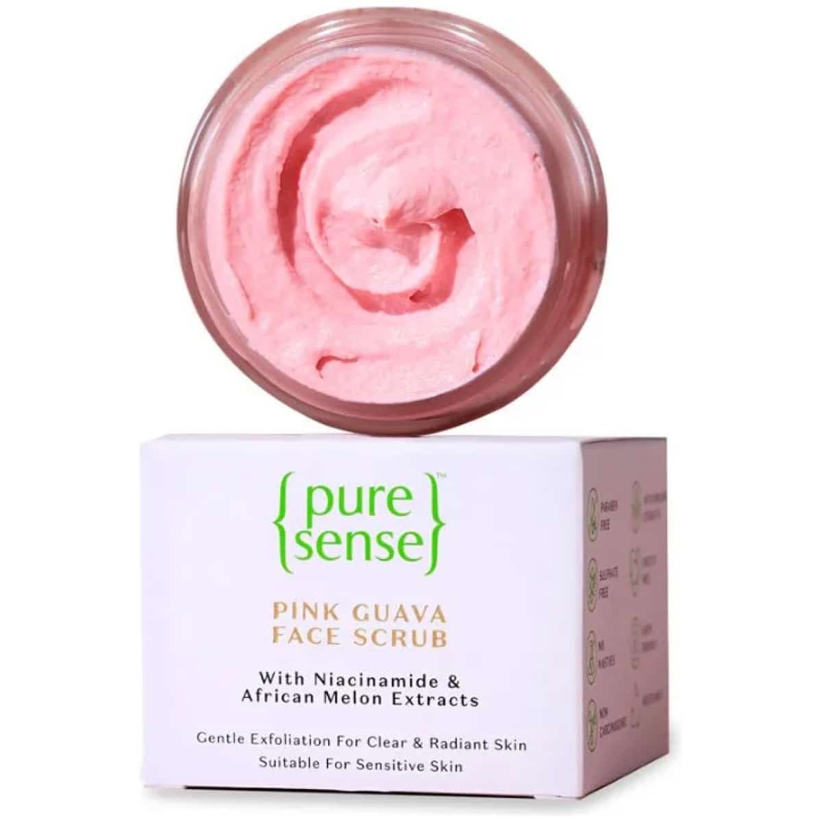 PureSense Pink Guava Face Scrub With Niacinamide African Melon For A Clear & Glowing Skin 50G