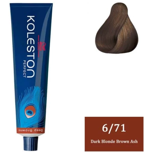 Wella Professionals Koleston Deep Browns Hair Color 60Gm 6/71 Dark Blonde Brown Ash