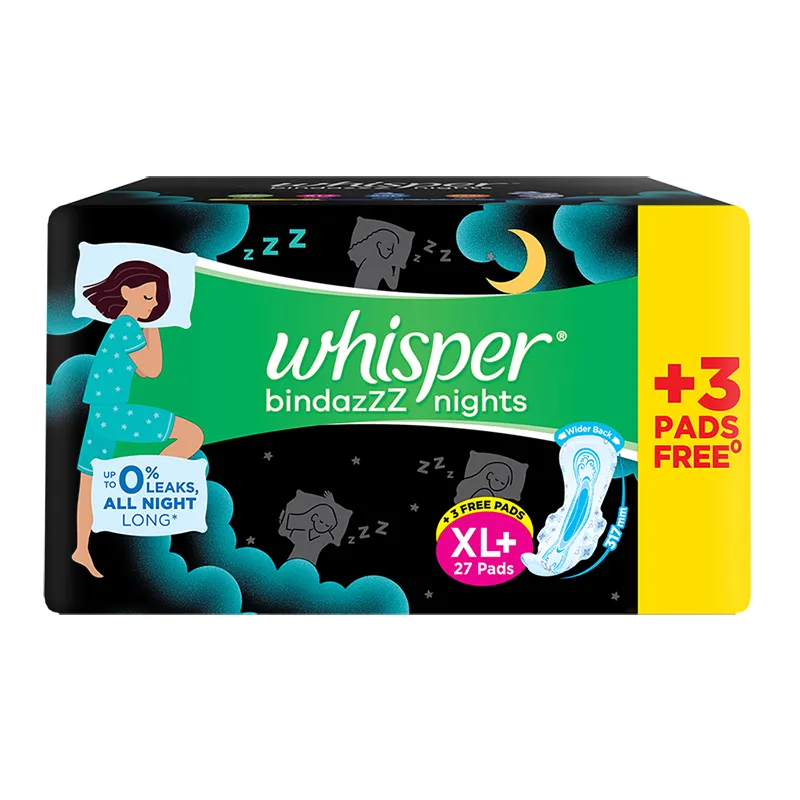 Whisper Bindazz Night Sanitary Pads XL+ 27 pads