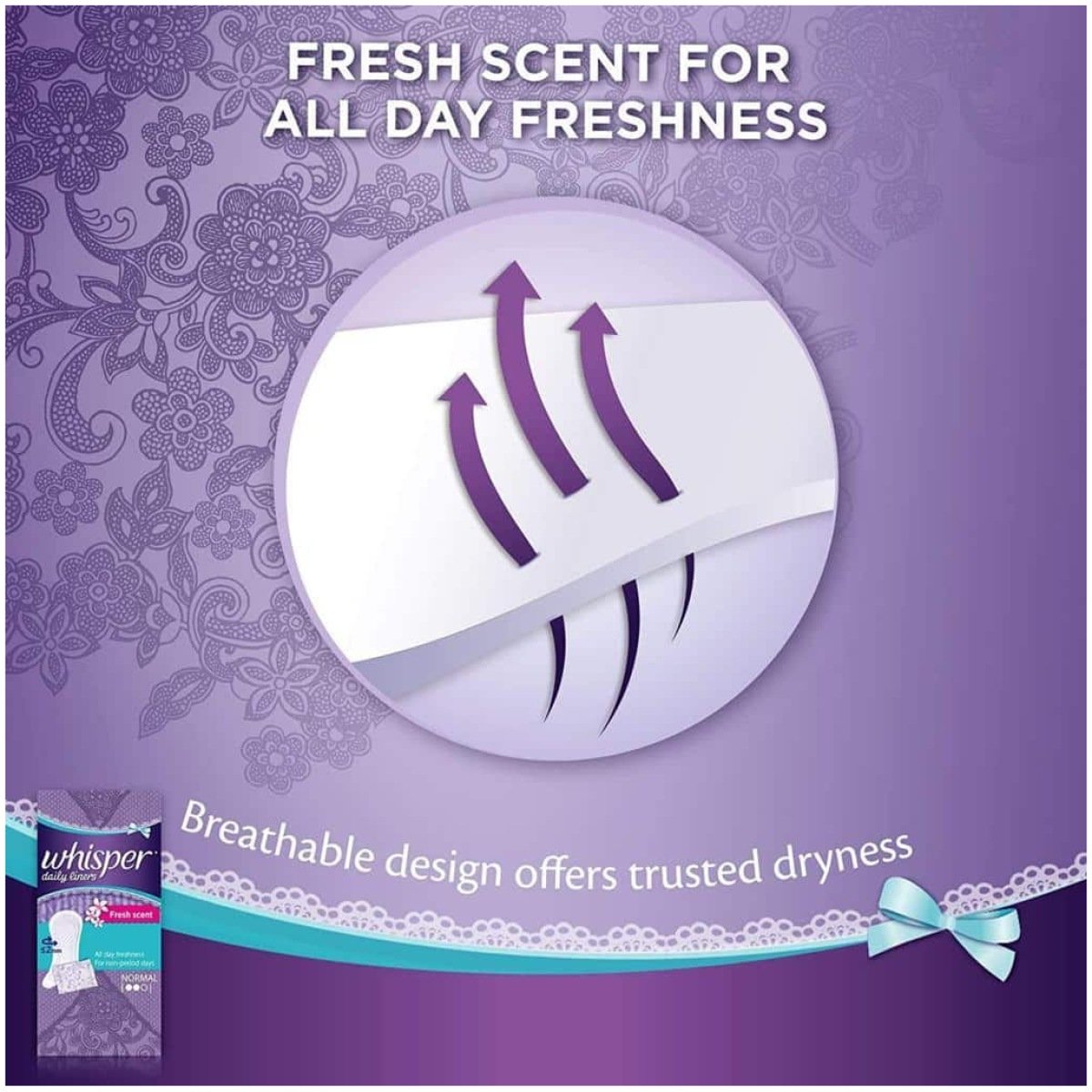 Whisper Clean And Fresh Daily Liners 20 Sanitary Pads For Women